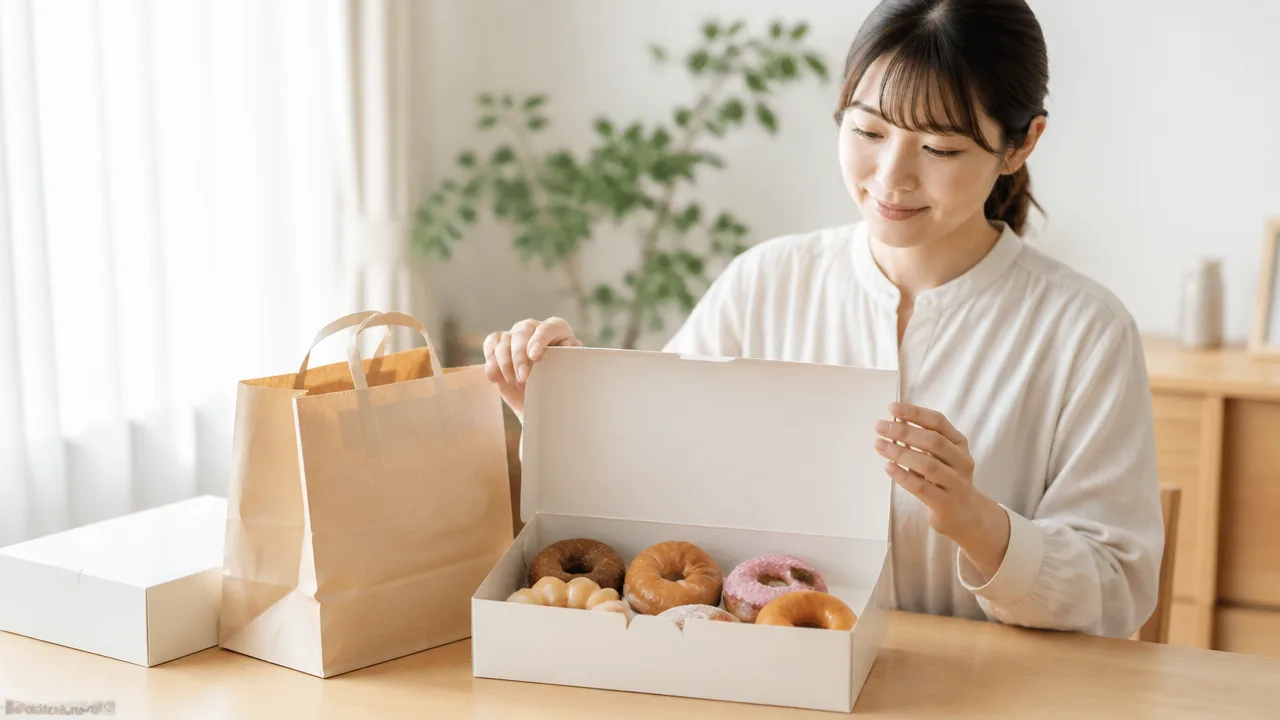 ミスドは何個から箱になる？紙袋は何個まで？箱・袋の目安を解説