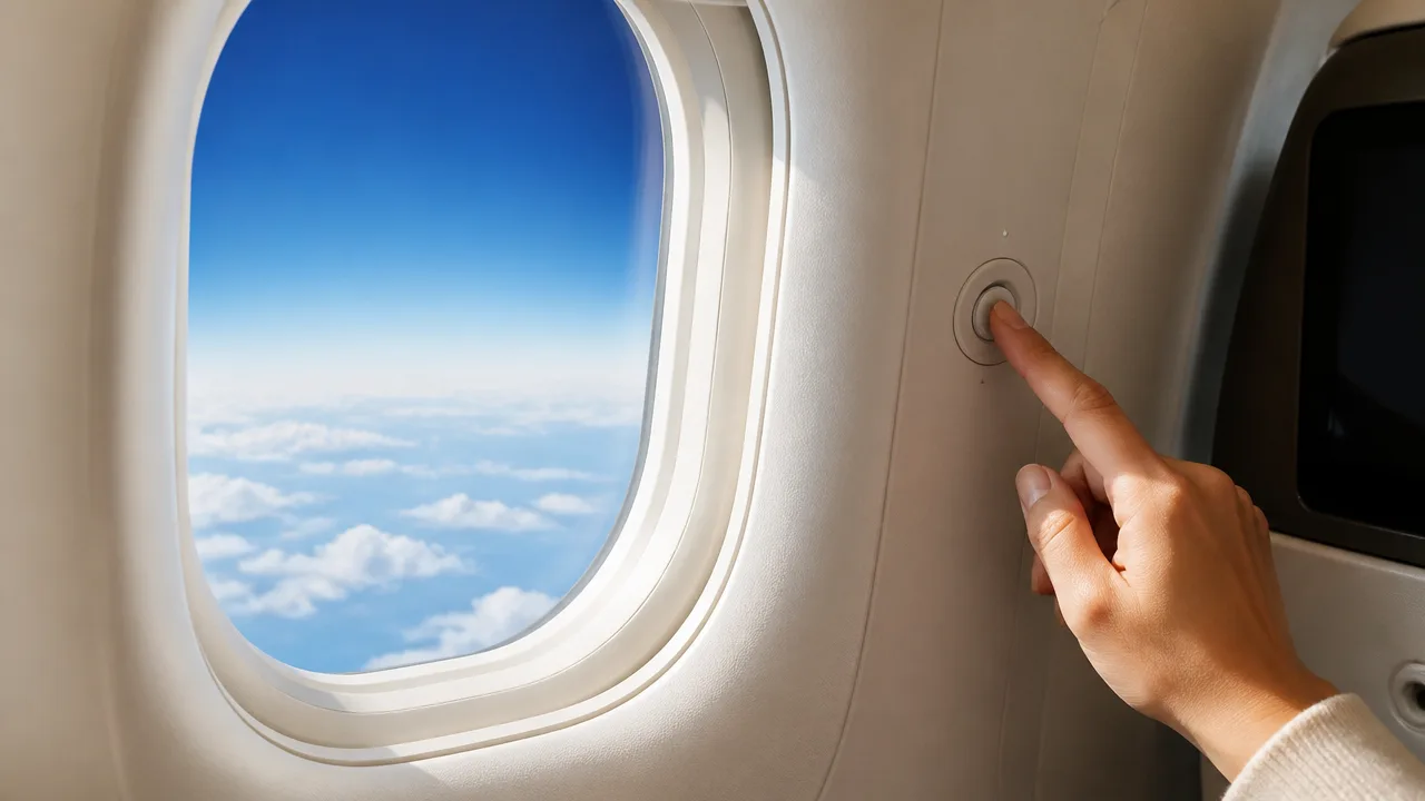 飛行機の窓がボタンで暗くなる仕組みは?電子シェードの原理を解説