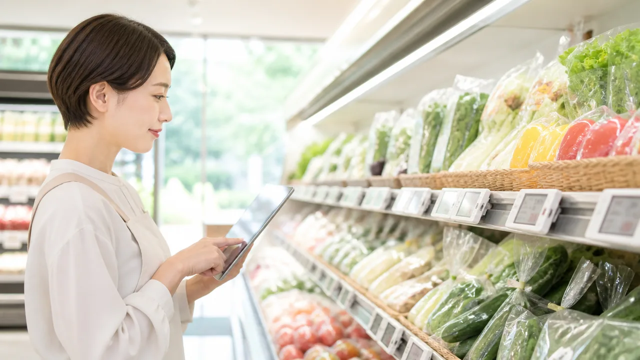 スーパーの電子値札で価格を一斉変更できる仕組みを解説