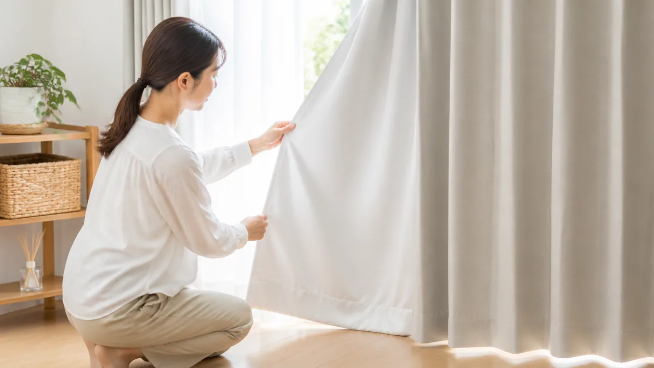 断熱カーテンの裾を床につける効果は?長さの目安も解説