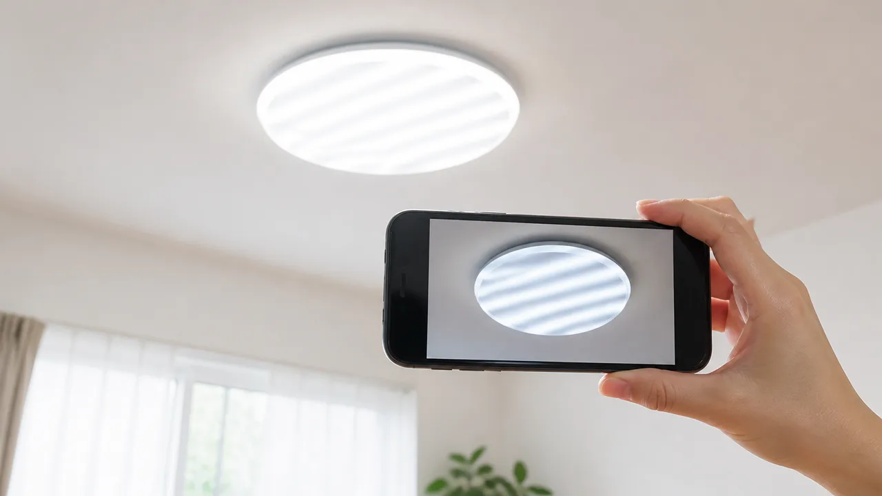 スマホでLED照明を撮ると縞模様が出るのはなぜ?原因と消し方を解説