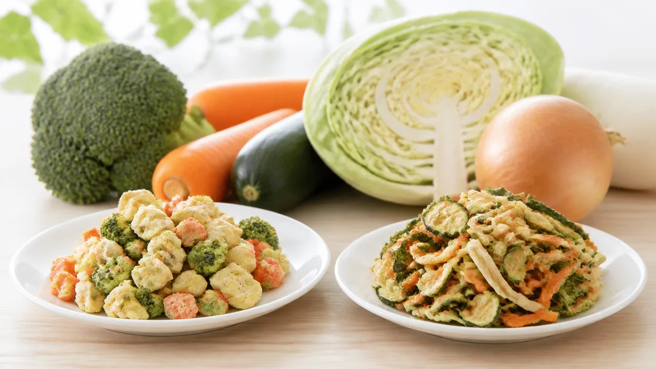 フリーズドライ乾燥野菜とエアドライの違いは?特徴と選び方を解説