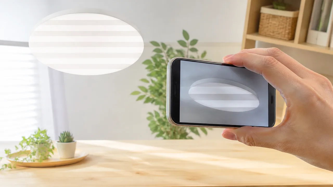 スマホでLED照明を撮ると縞模様が出るのはなぜ?原因と消し方を解説
