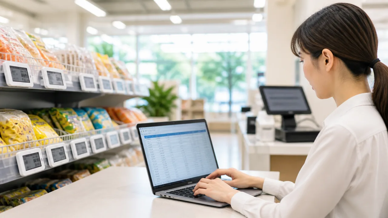 スーパーの電子値札で価格を一斉変更できる仕組みを解説