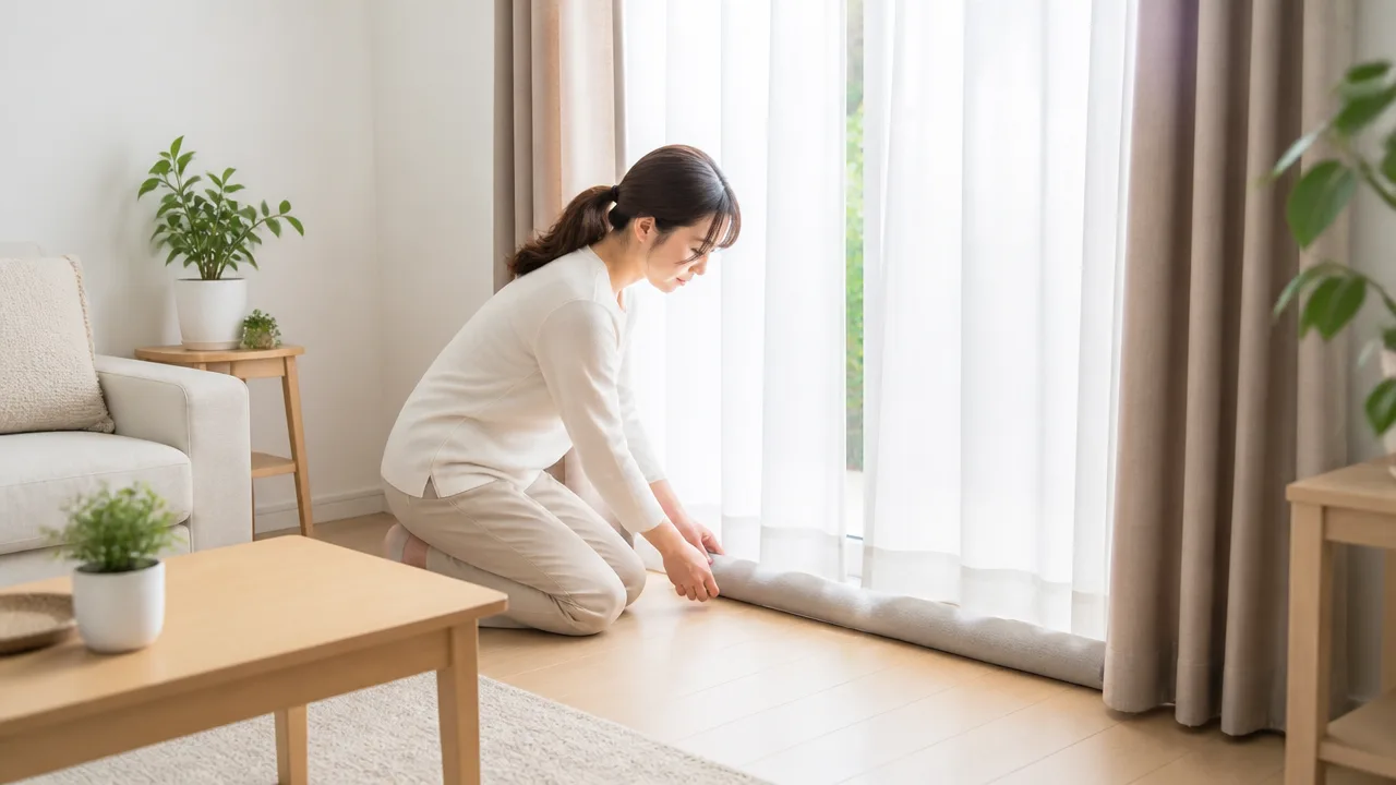 断熱カーテンの裾を床につける効果は?長さの目安も解説