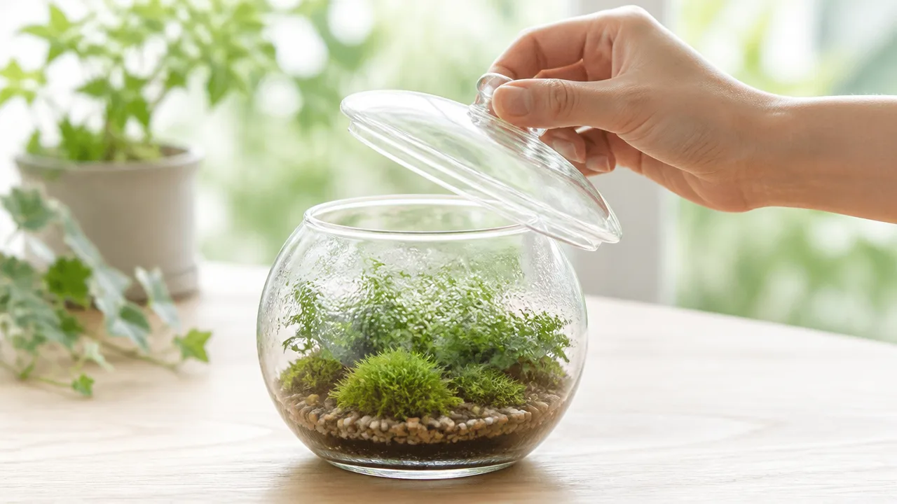苔テラリウムのガラスが曇る原因は?結露を防ぐ対策とお手入れ方法