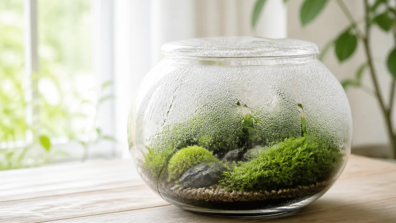 苔テラリウムのガラスが曇る原因は?結露を防ぐ対策とお手入れ方法
