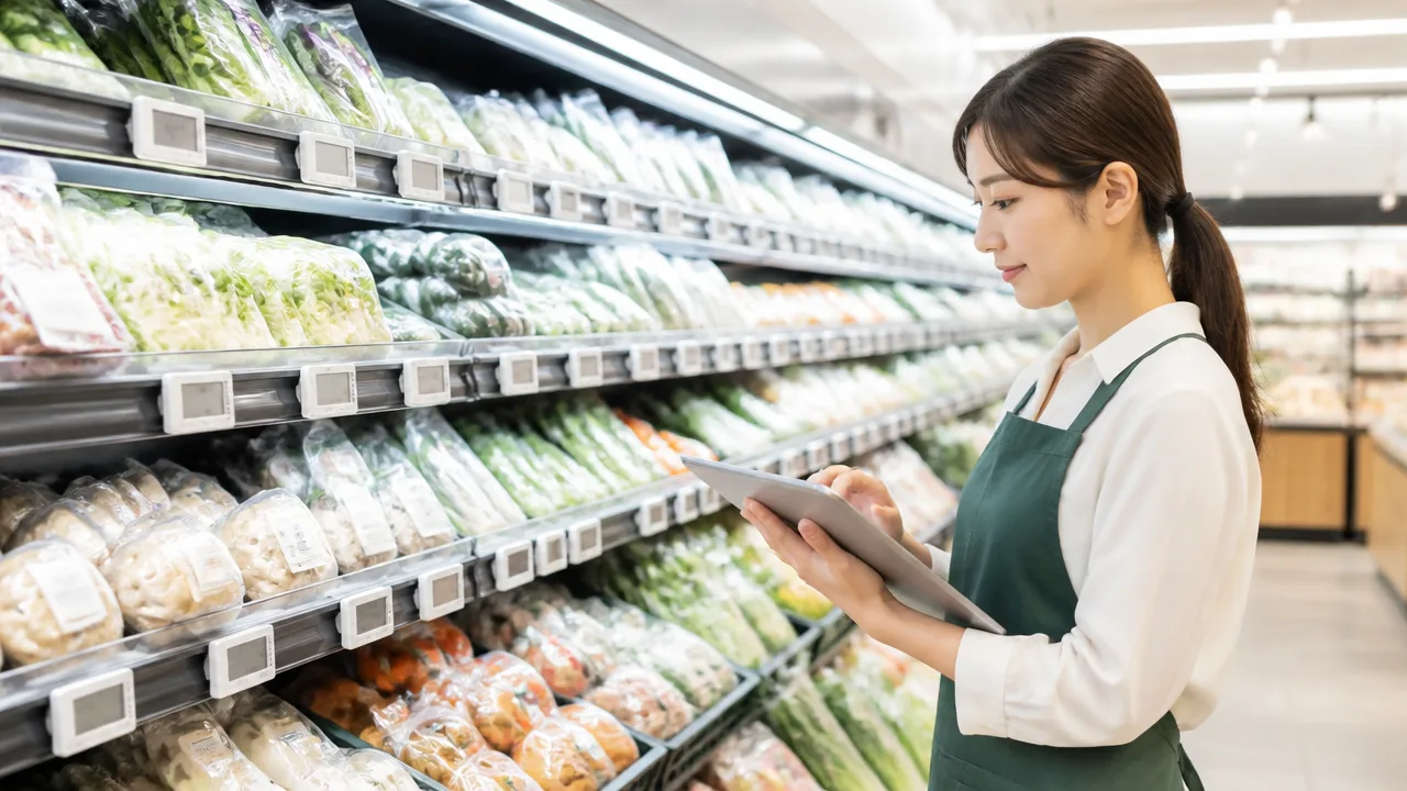 スーパーの電子値札で価格を一斉変更できる仕組みを解説