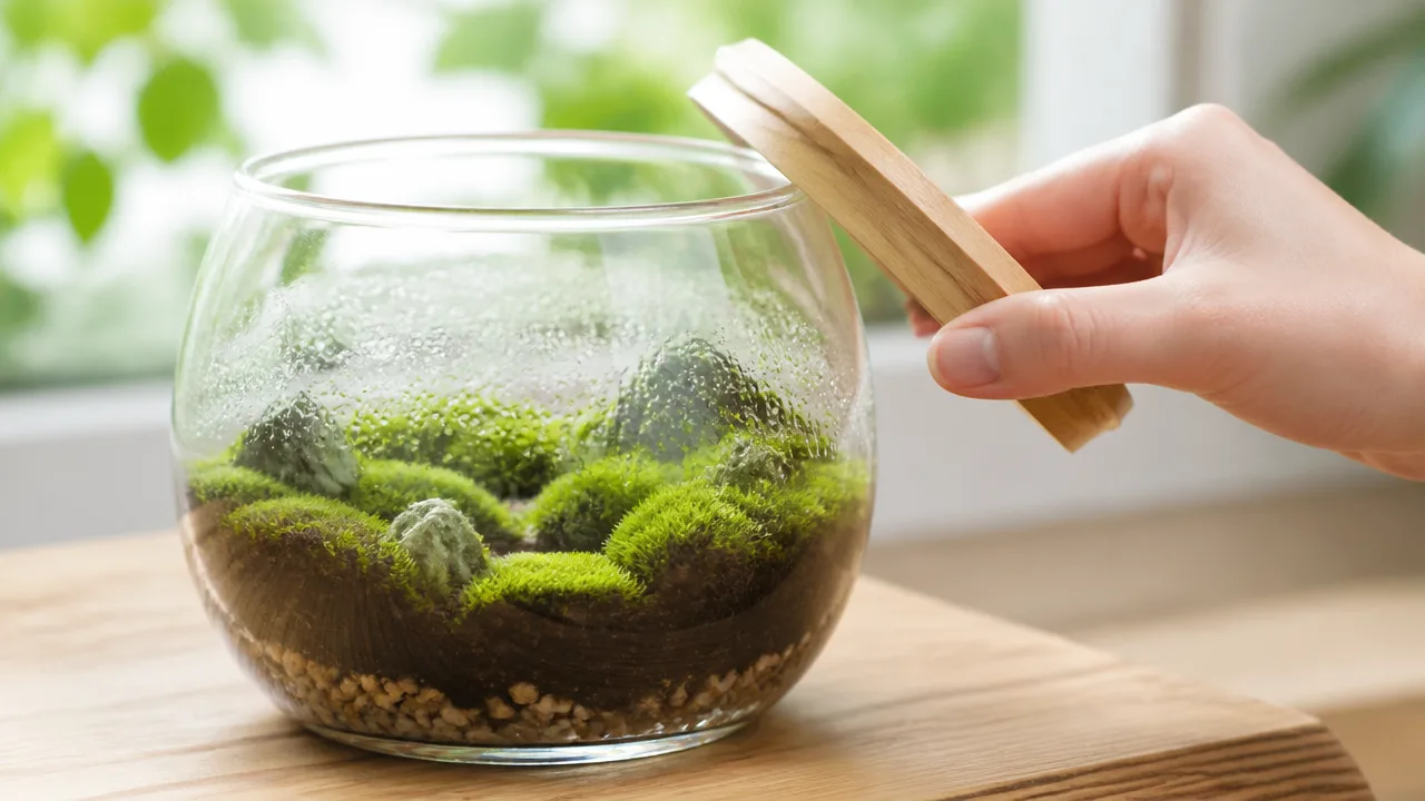 苔テラリウムのガラスが曇る原因は?結露を防ぐ対策とお手入れ方法