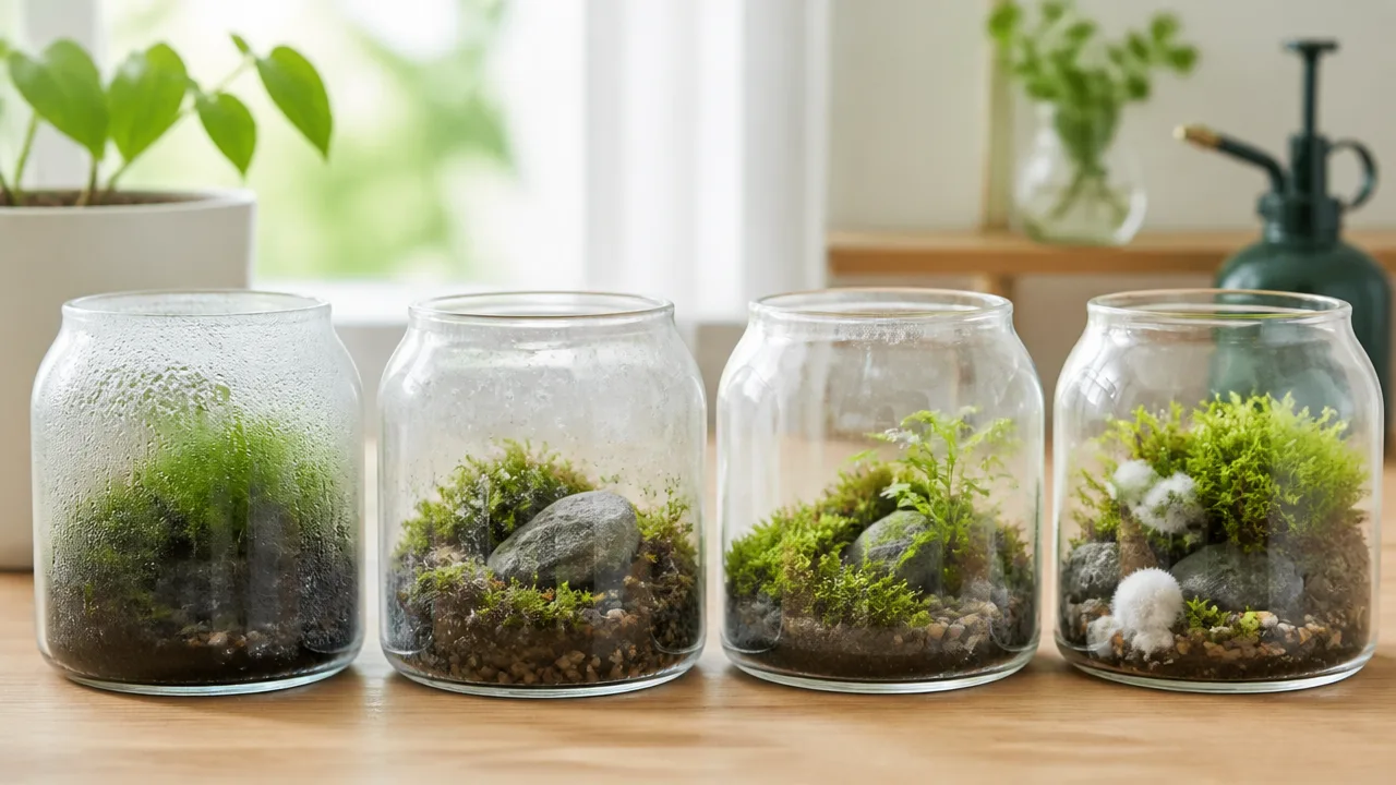 苔テラリウムのガラスが曇る原因は?結露を防ぐ対策とお手入れ方法