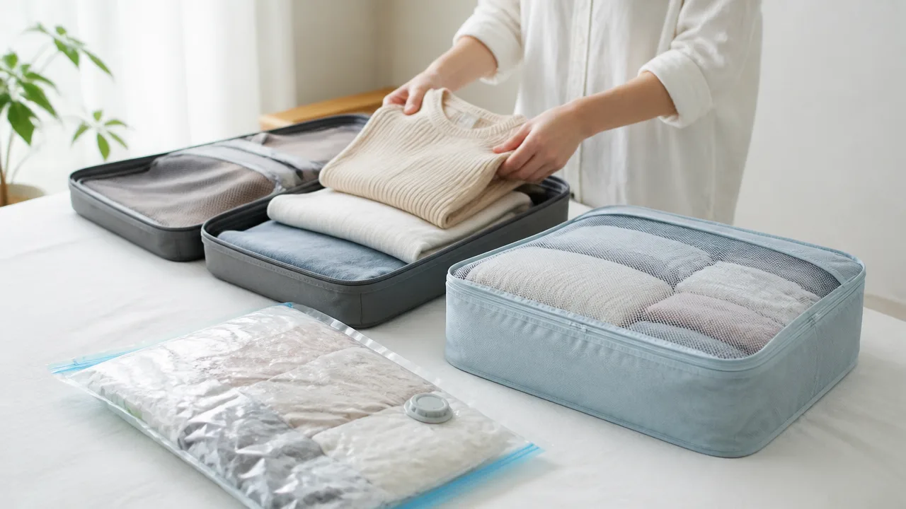 旅行用圧縮ポーチと圧縮袋の違いは?服のシワ・圧縮率・使い勝手を比較